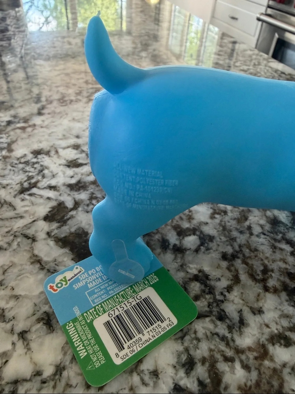 Blue Dachshund Squeezy squishy Toy for Kids NWT
